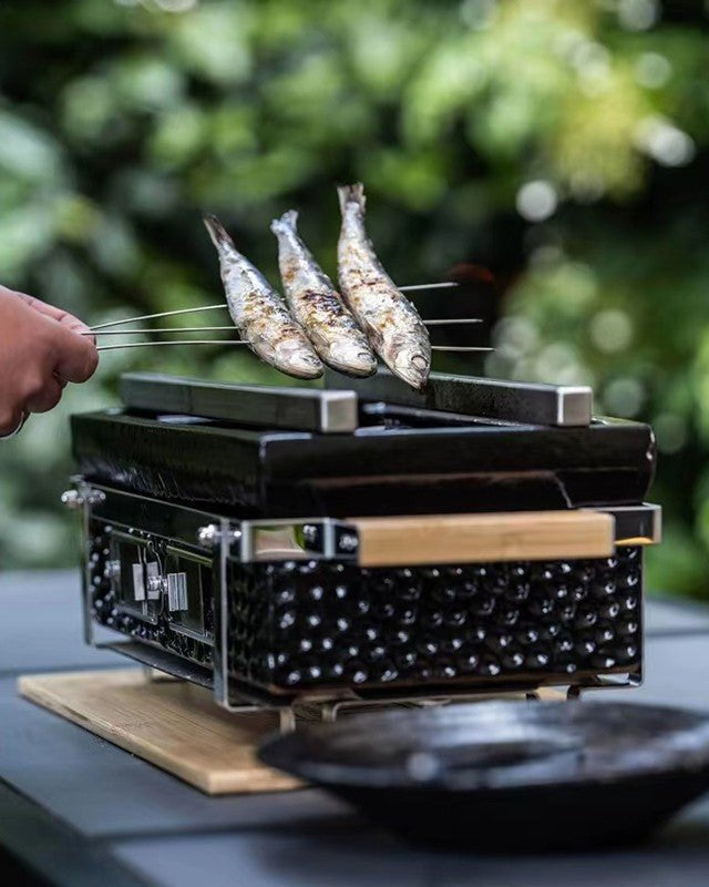 Kimstone Tabletop BBQ Grill 17.5'' KS - T17S - 04 - 03 Black - Acacia Garden Center