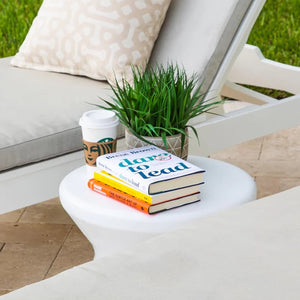 Ledge Lounger Signature 14" Standard Side Table Without Umbrella Hole - Acacia Garden Center