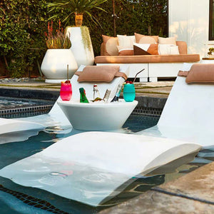 Ledge Lounger Signature 22" Tall Ice Bin Side Table Without Lid - Acacia Garden Center