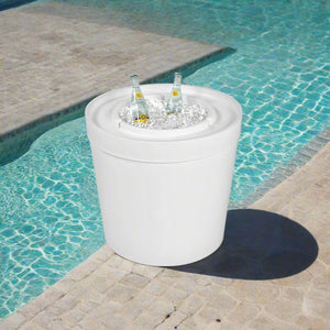 Ledge Lounger Signature Ice Bin Side Table LL - SG - IB - W, White - Acacia Garden Center