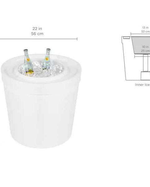 Ledge Lounger Signature Ice Bin Side Table LL - SG - IB - W, White - Acacia Garden Center