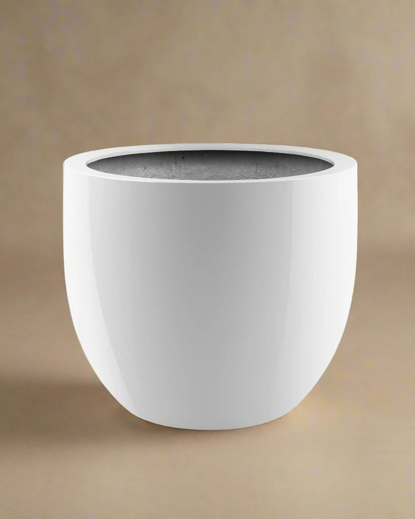 White Luca Lifestyle Argento Egg Pot - Acacia Garden Center