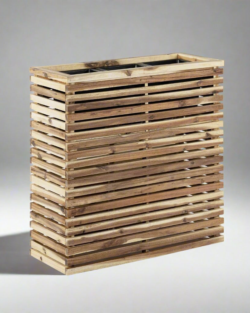 Wooden Marrone Orizzontale Divider (Luca Lifestyle) | Tall Rectangular Planter, 72–100 cm - Acacia Garden Center
