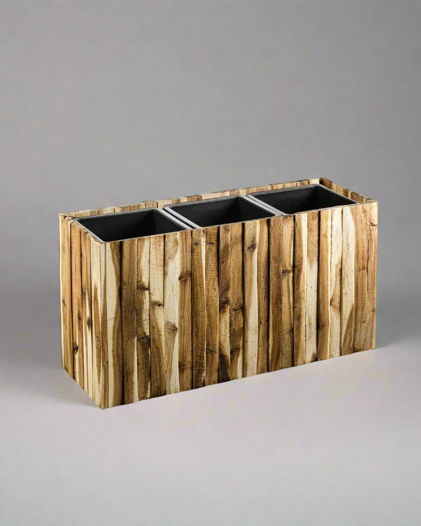 Wooden Luca Marrone Verticale Small Box 61x23/5x23cm - Acacia Garden Center