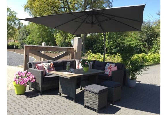 Madison Parasol Monaco Flex III 300x300cm Grade 6 - Acacia Garden Center