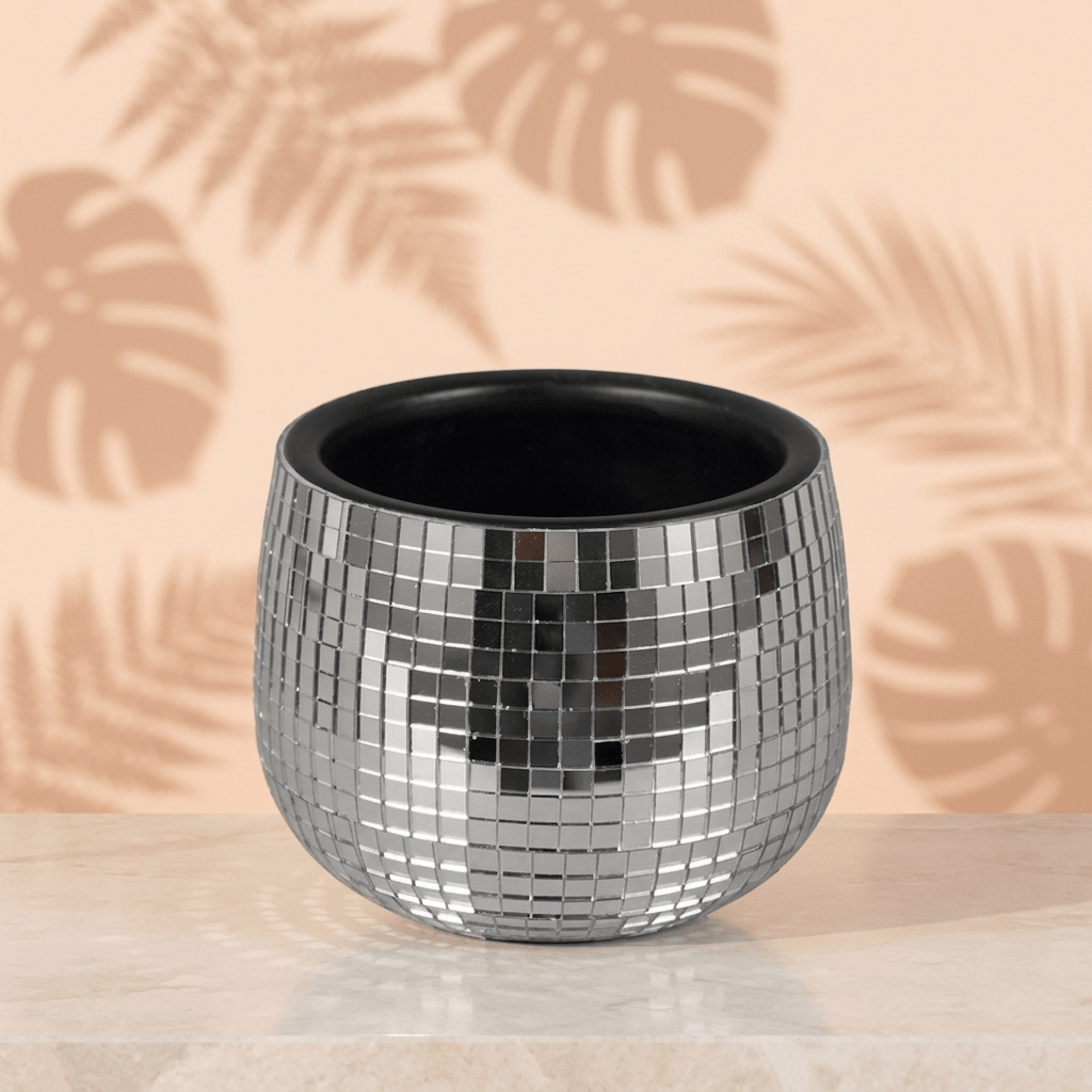 Mirror Finish Ceramic Pot | Small Reflective Planter - Acacia Garden Center