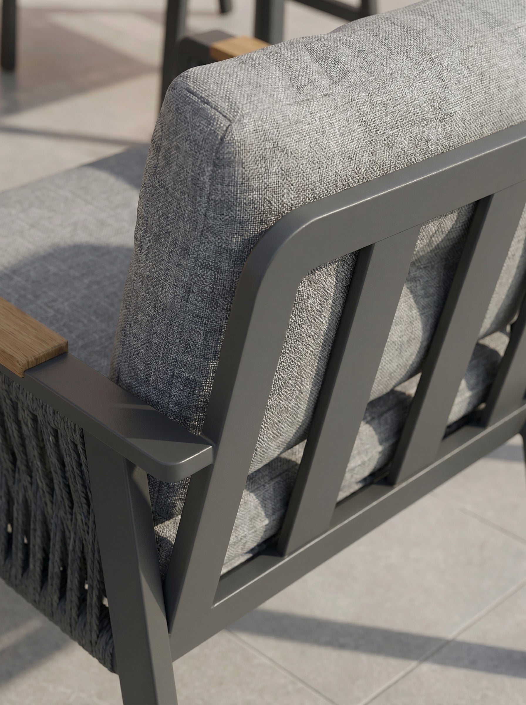 Mykonos Plus Dining Set (Terazzi) | 6 - Seater, Iroko Wood & HPL - Acacia Garden Center