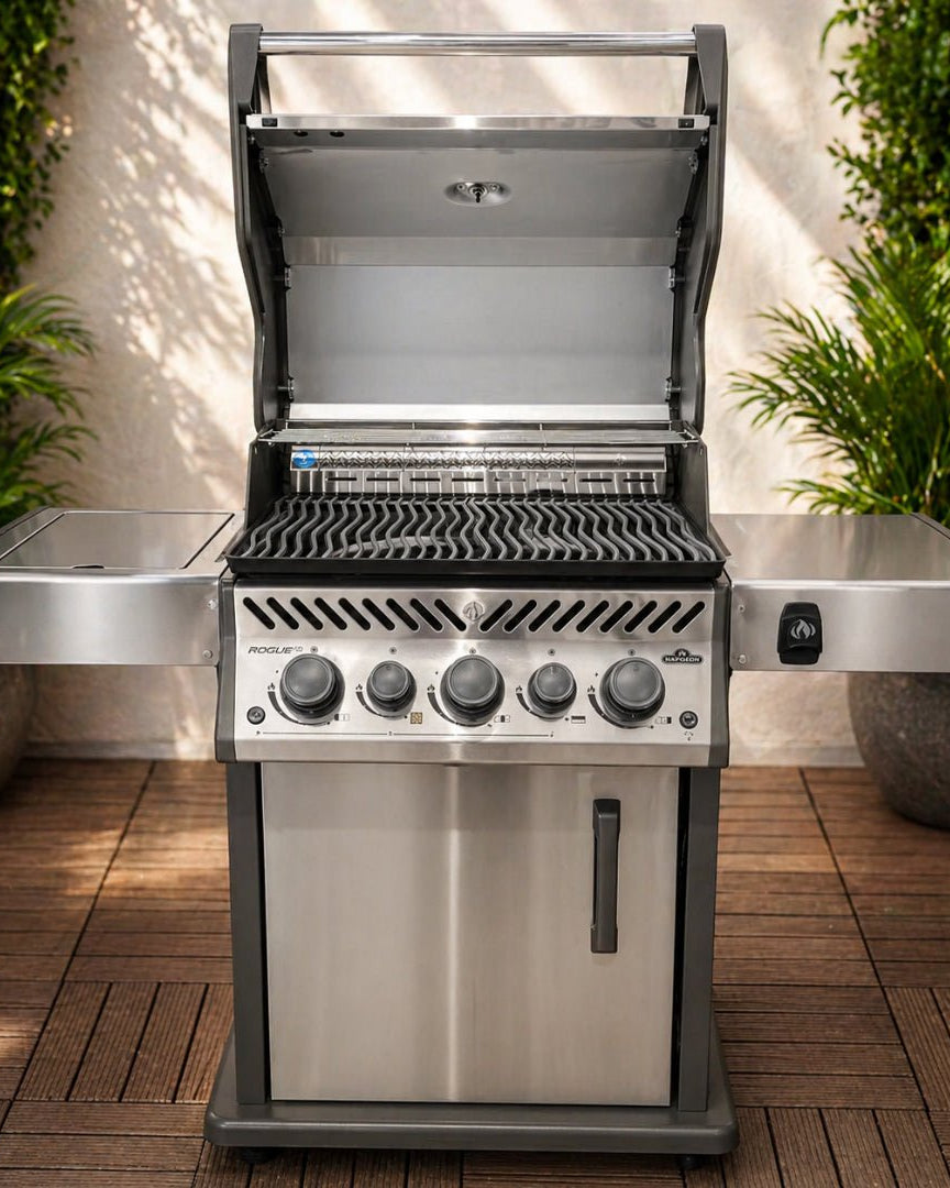 Napoleon Gas Grill Rogue SE425 | Propane Gas Grill with Infrared Side Burners - Acacia Garden Center