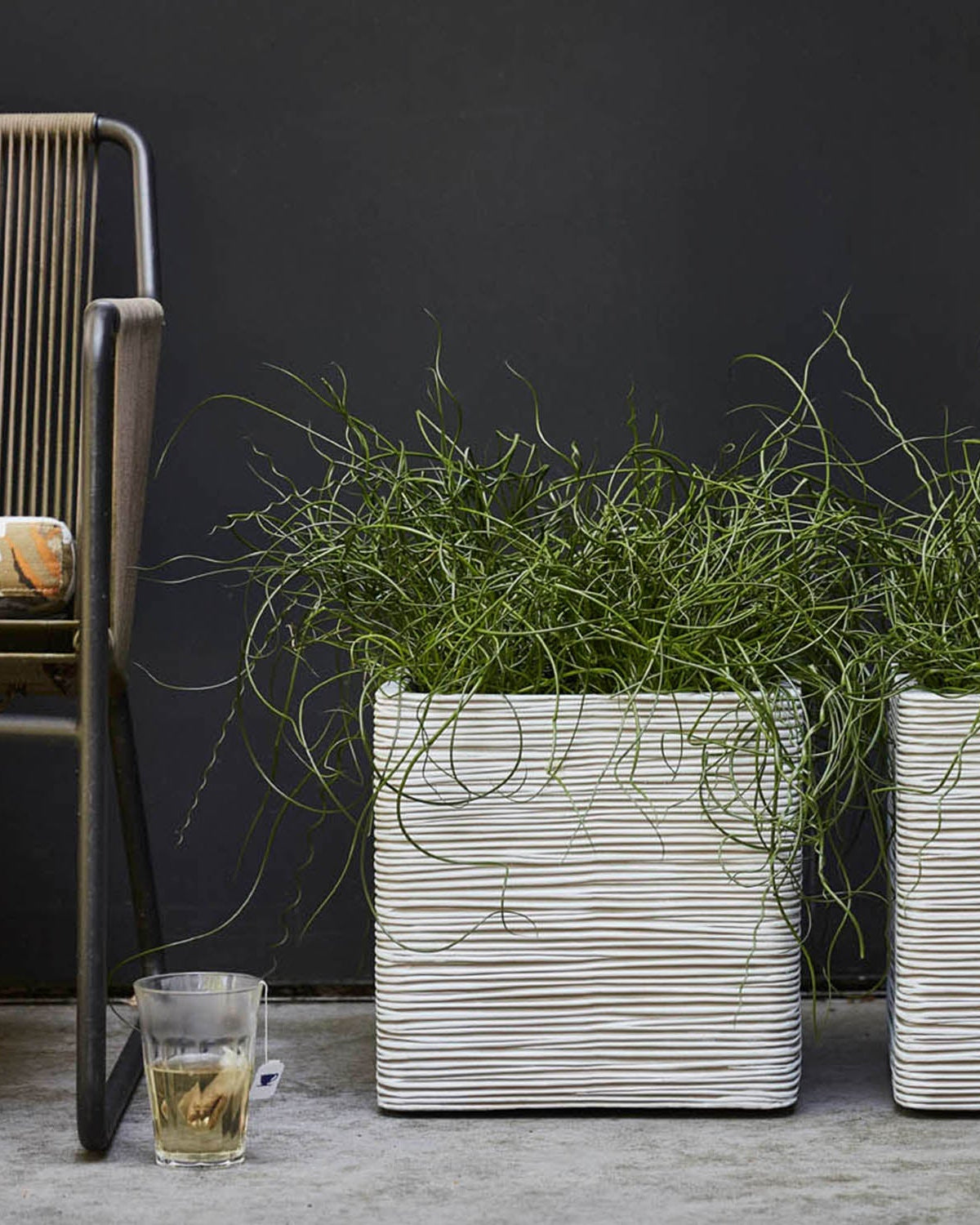 Nature Planter Square Rib | Ivory, 2 Sizes - Acacia Garden Center