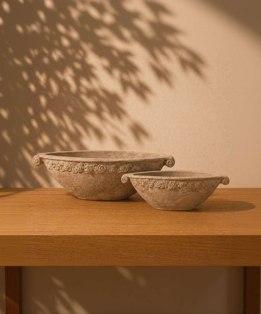 Patras Planter (Graffiata) | Textured Terracotta Trough, 56–80 cm long - Acacia Garden Center