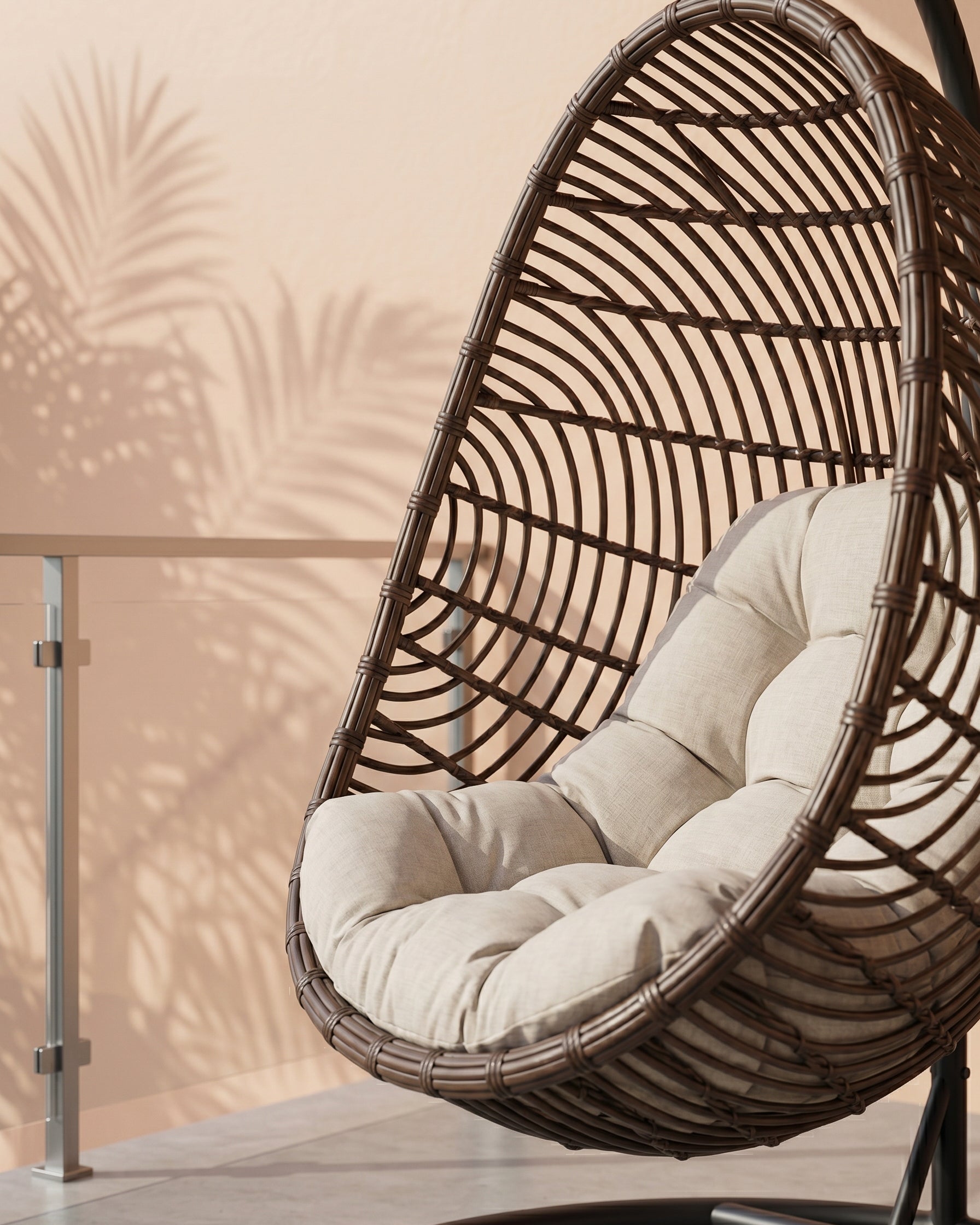 Poly Bamboo Swing Chair | Hanging Egg Pod with Stand - Acacia Garden Center