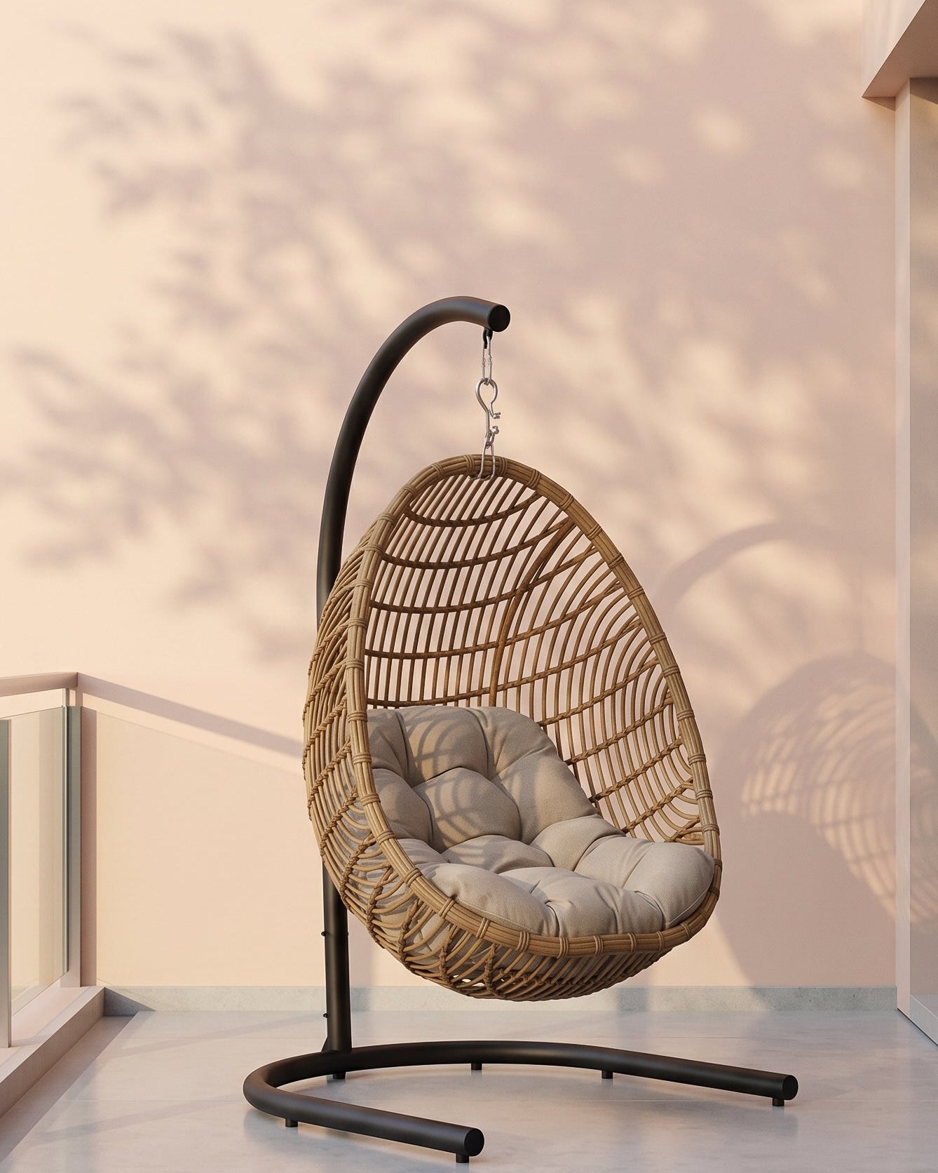Poly Bamboo Swing Chair | Hanging Egg Pod with Stand - Acacia Garden Center