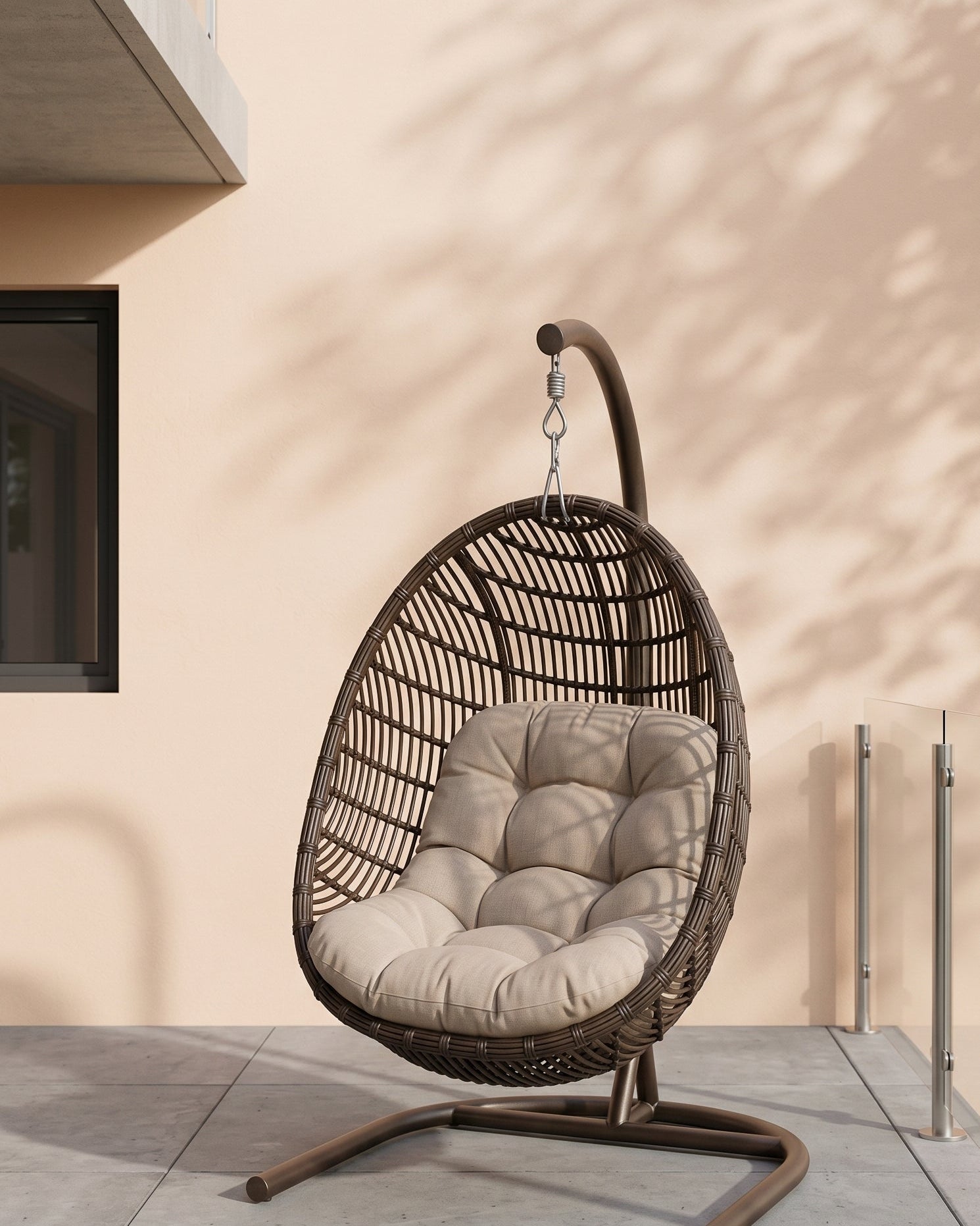 Poly Bamboo Swing Chair | Hanging Egg Pod with Stand - Acacia Garden Center
