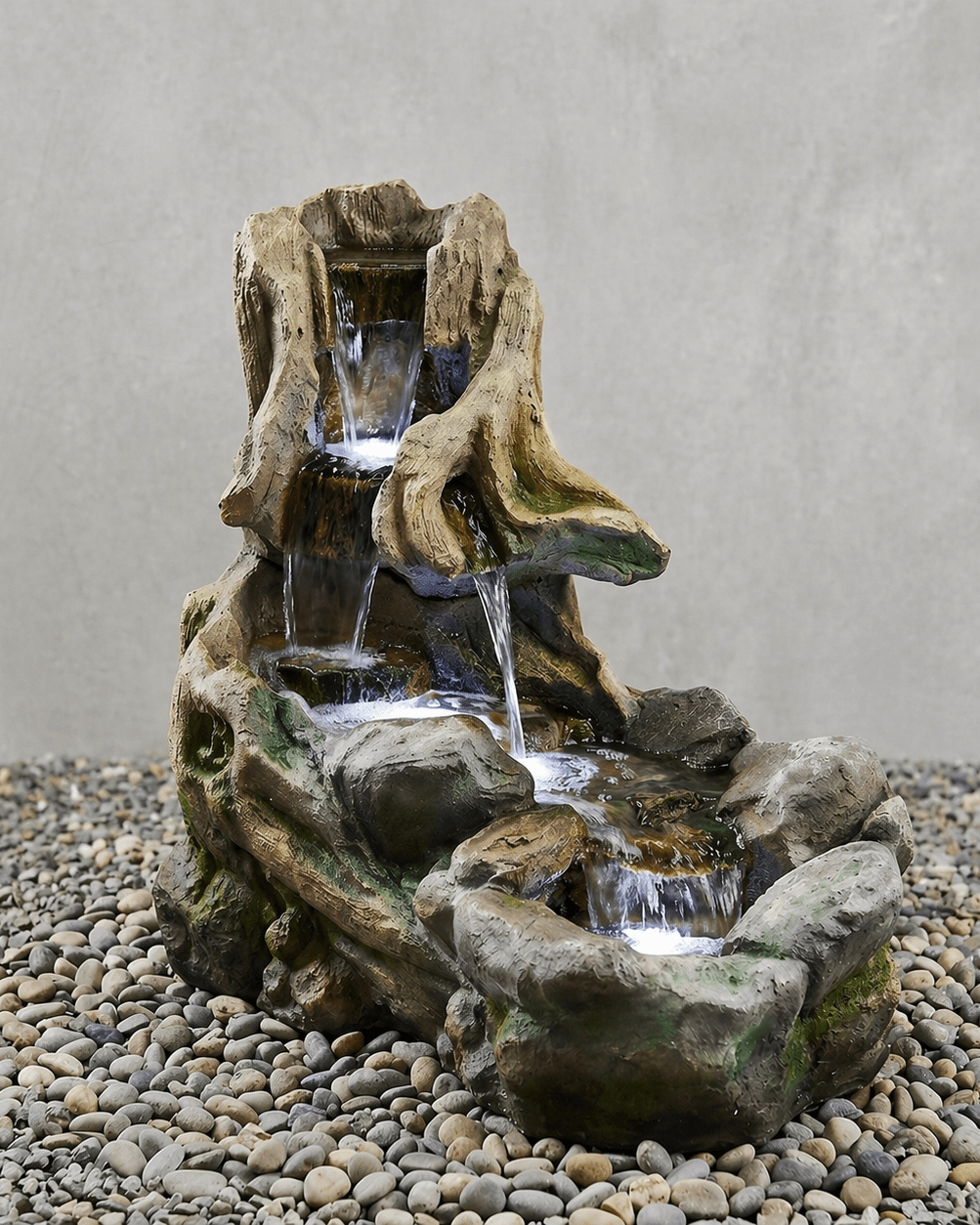 Polyresin Water Fountain (DW11020) | Multi - Stream Design, 150 × 67 × 72 cm - Acacia Garden Center