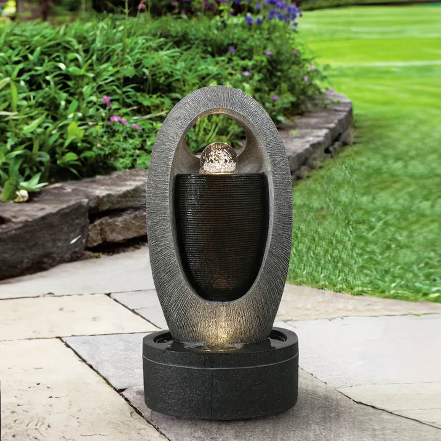 Polyresin Water Fountain (DW197023) | Sculptural Design, 40 × 29 × 81 cm - Acacia Garden Center