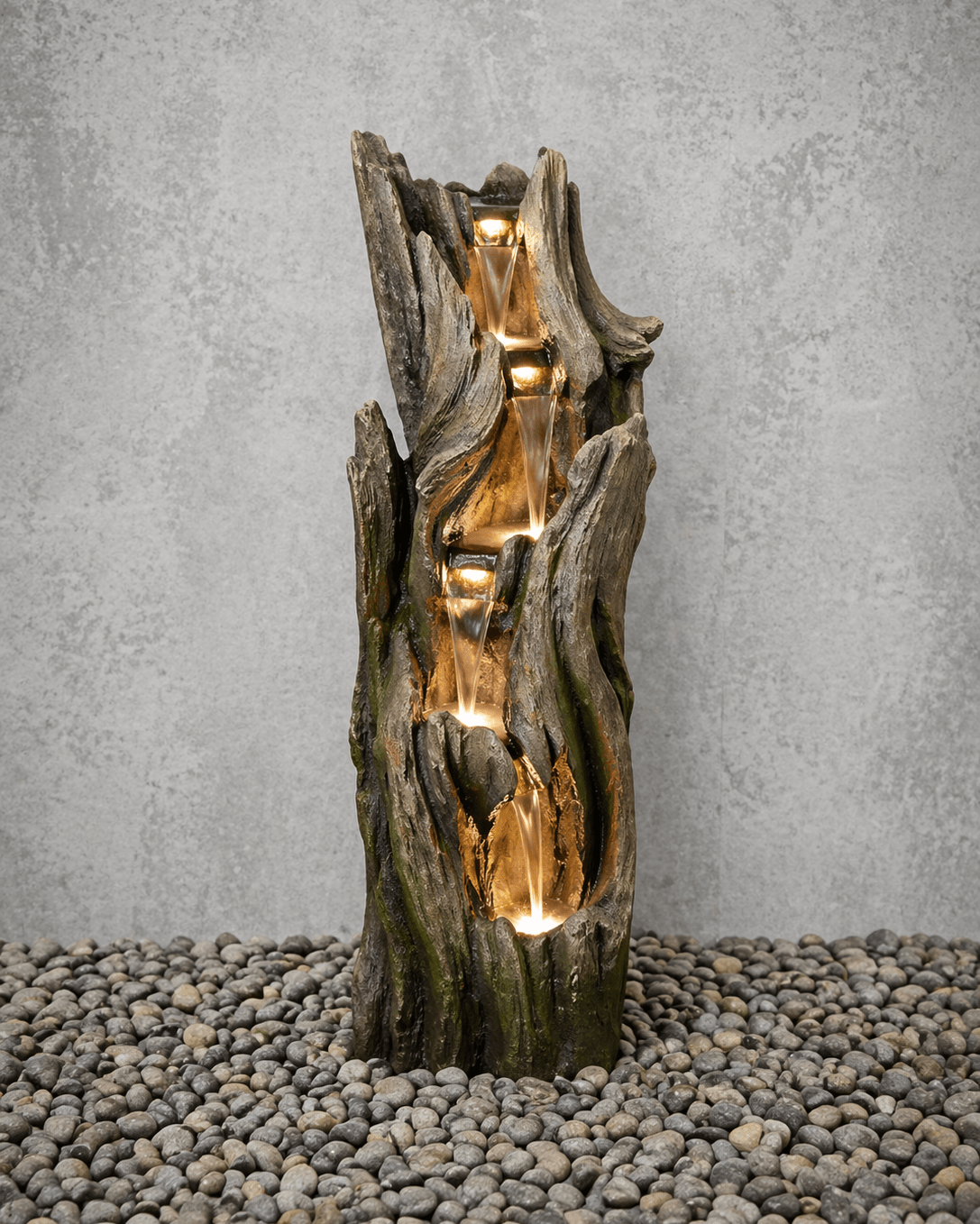 Polyresin Water Fountain (DW197034) | Statement Piece, 65 × 49 × 200 cm - Acacia Garden Center