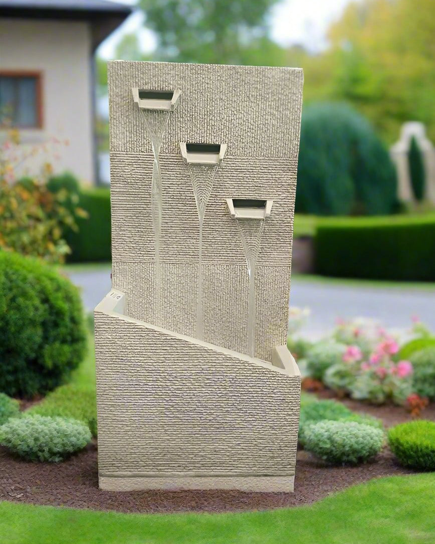 Polyresin Water Fountain (DW235026) | Compact Tiered, 39 × 25 × 79 cm - Acacia Garden Center