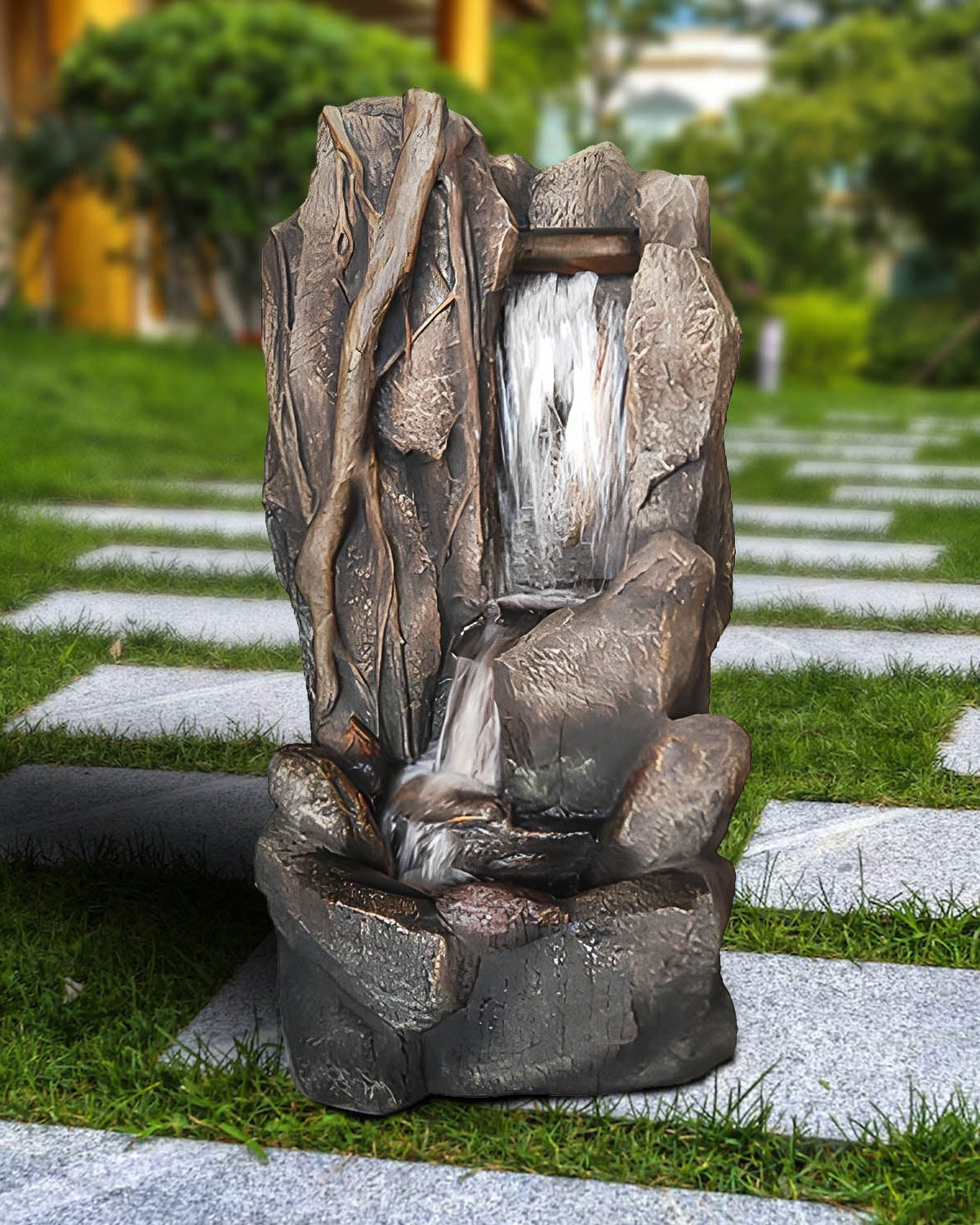 Polyresin Water Fountain (DW96031) | Classic Tiered, 72 × 62 × 132 cm - Acacia Garden Center
