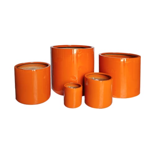 Fiberglass Pot HP1118 Shiny Orange