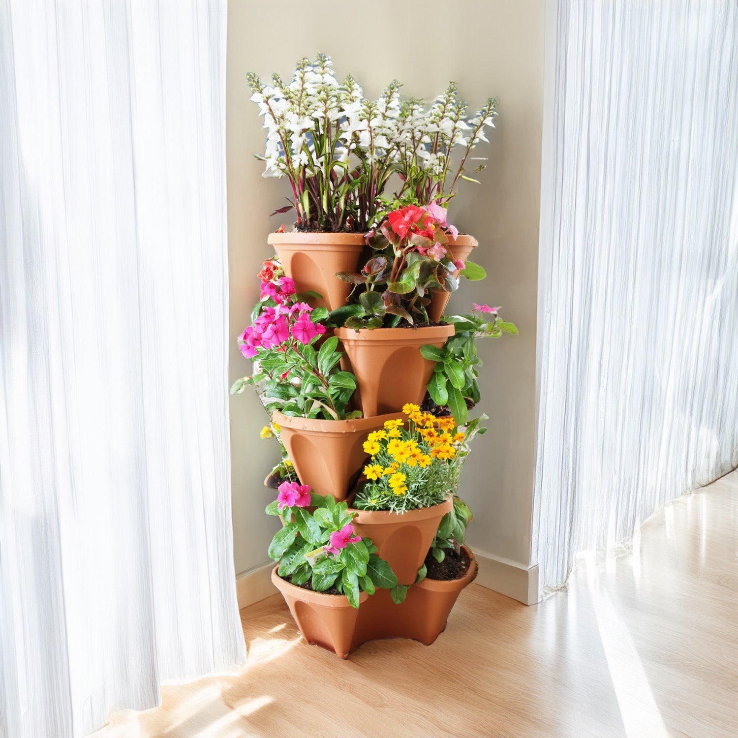 Stackable Flowerpot KD3321 30x16cm, Terracotta Color - Acacia Garden Center