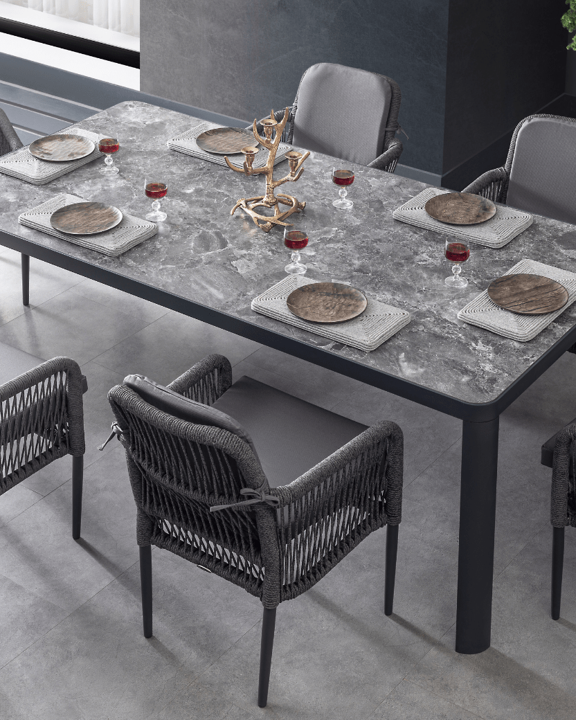 Terrazi Aston Dining Set Anthracite - Acacia Garden Center