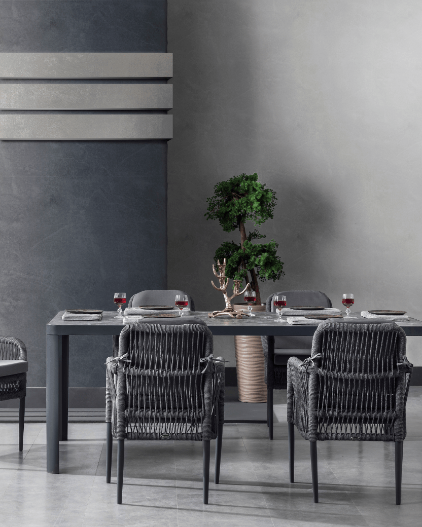 Terrazi Aston Dining Set Anthracite - Acacia Garden Center