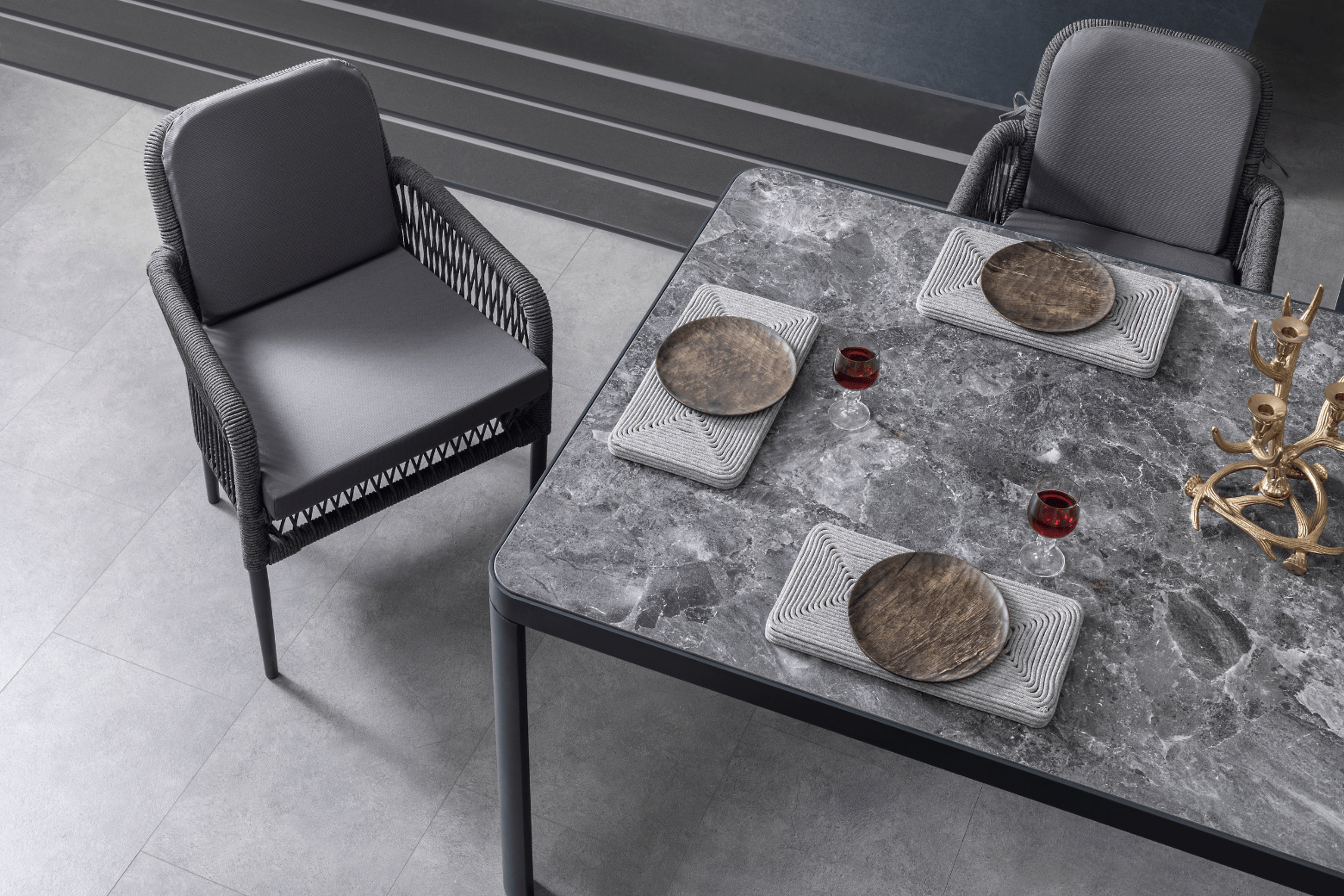 Terrazi Aston Dining Set Anthracite - Acacia Garden Center