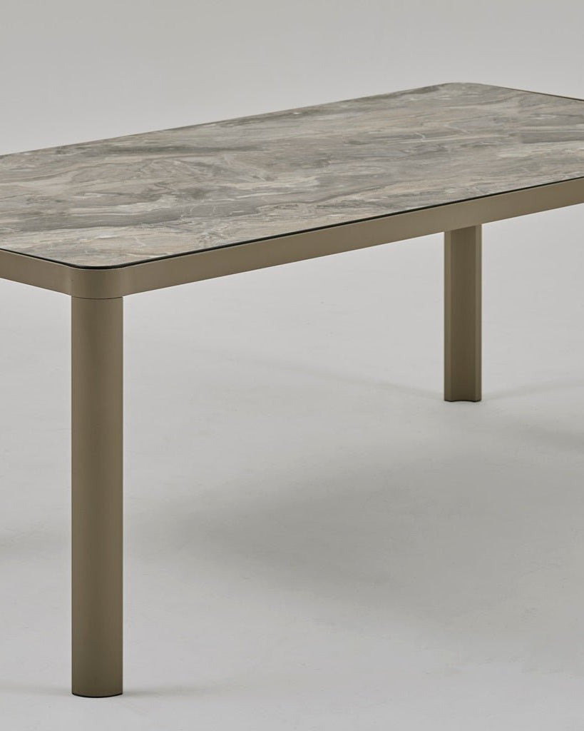 Terrazi Garden Concept Argos Dining Set with Chairs & HPL Compact Table - Taupe - Acacia Garden Center