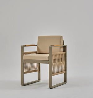 Terrazi Garden Concept Argos Dining Set with Chairs & HPL Compact Table - Taupe - Acacia Garden Center