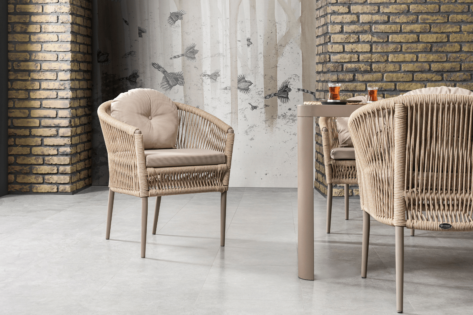 Terrazi Mitra Dining Set Cappucino - Acacia Garden Center