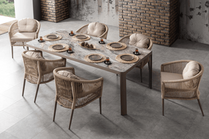 Terrazi Mitra Dining Set Cappucino - Acacia Garden Center