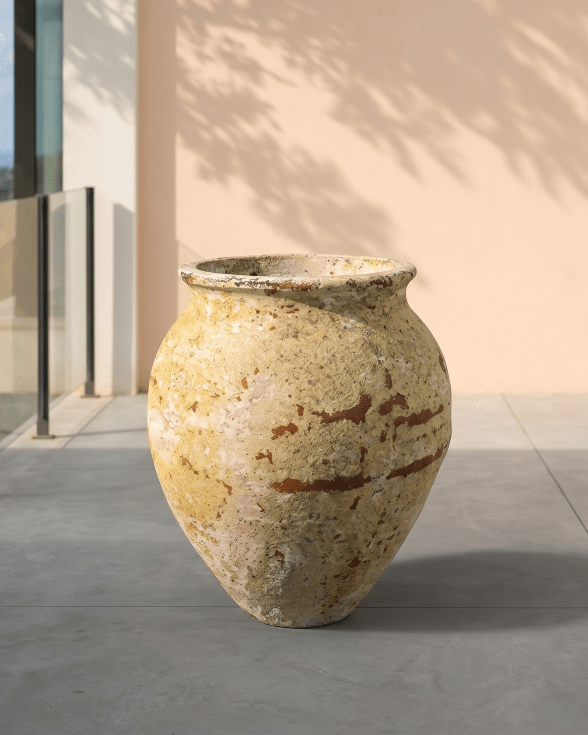 Thebes Ceramic Pot (Atlantis) | Hand - Glazed Light Yellow, 30 cm - Acacia Garden Center