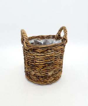 Van der Leeden Basket Cylinder Abaca Brown - Acacia Garden Center