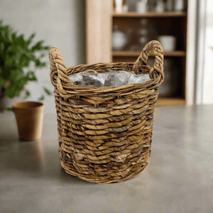 Van der Leeden Basket Cylinder Abaca Brown - Acacia Garden Center