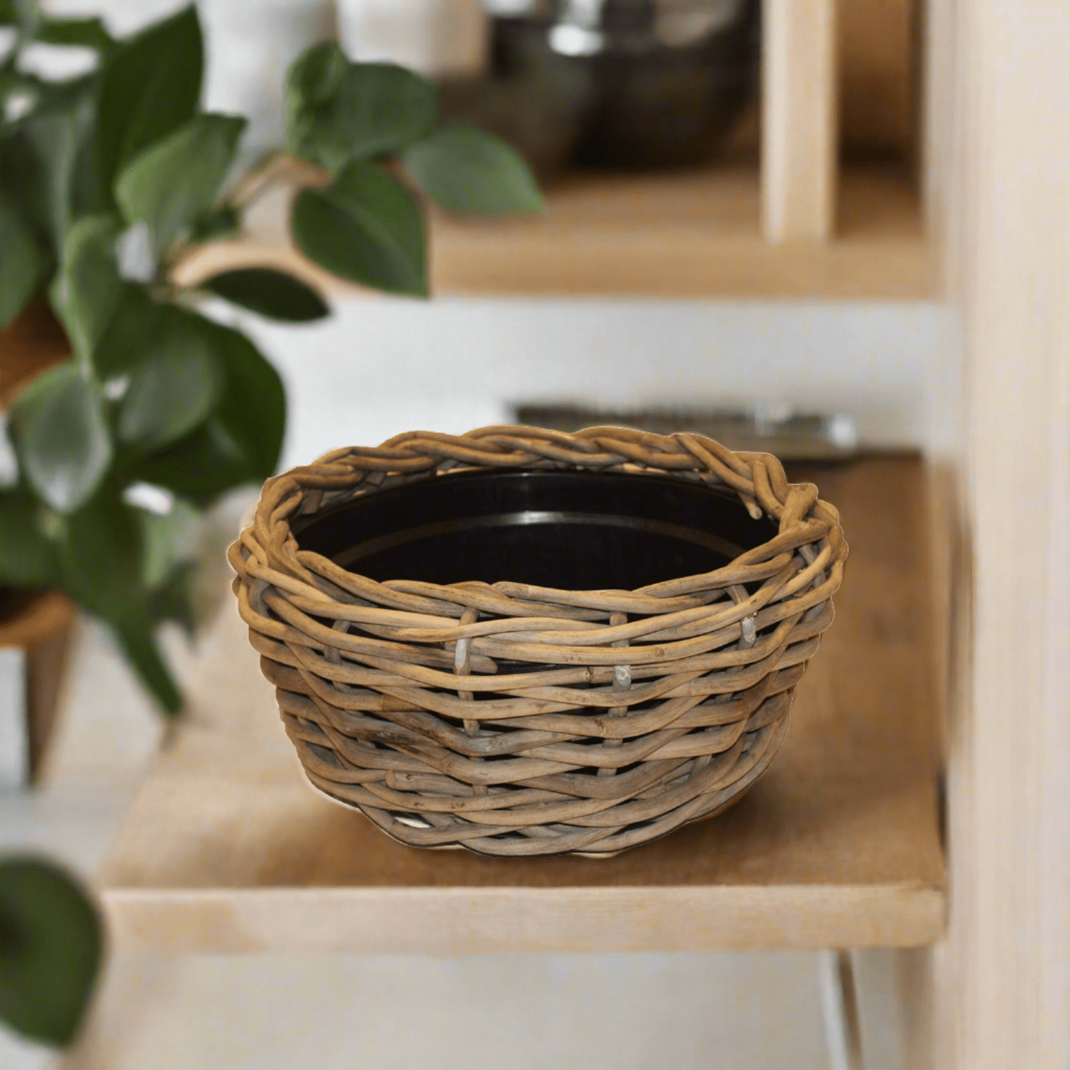 Van der Leeden Drypot CL Rattan 101013 56x26cm, Grey - Acacia Garden Center