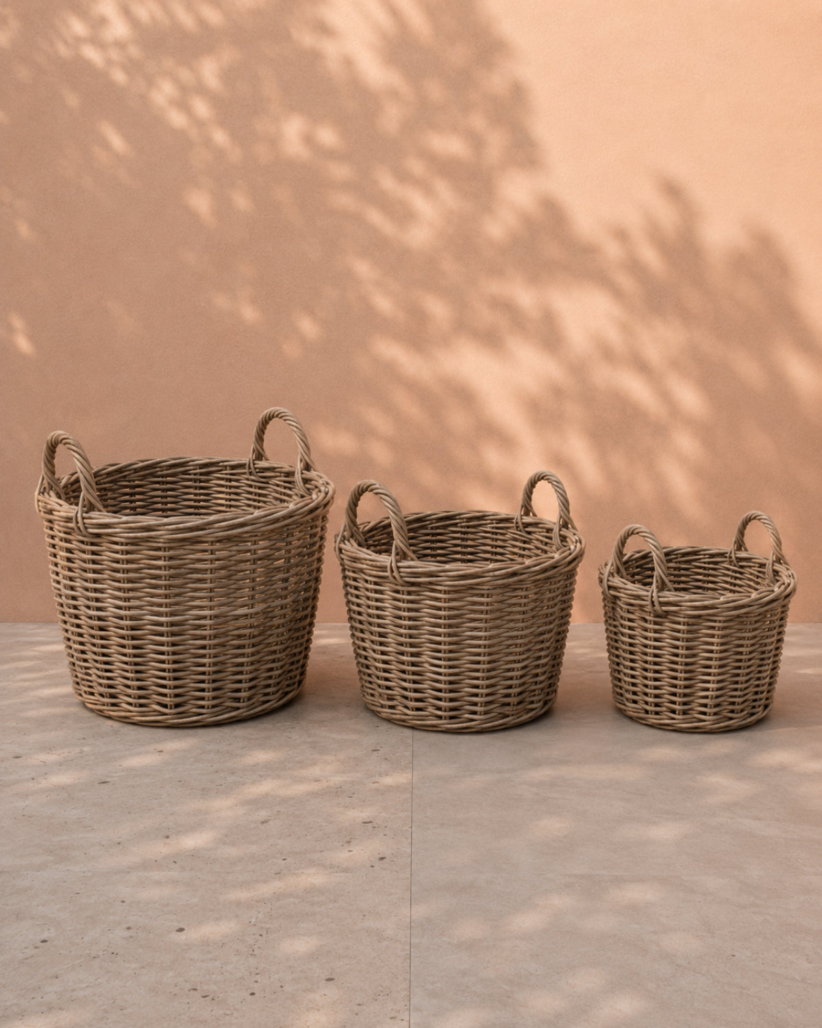 Van der Leeden Basket Rattan 303457A 30x28cm, Grey - Acacia Garden Center