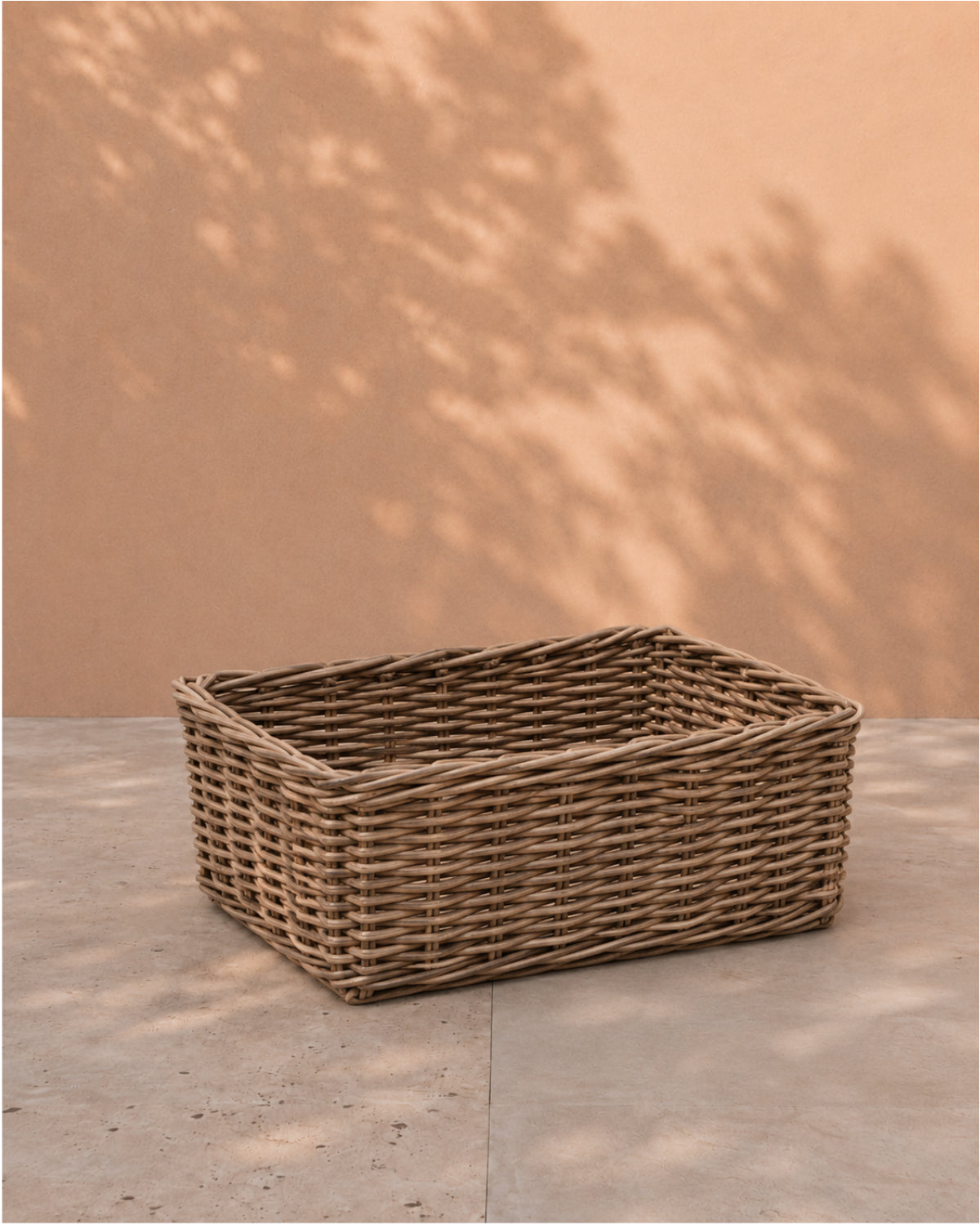 Van der Leeden Basket Classic Rattan 800045 40x20cm, Grey - Acacia Garden Center