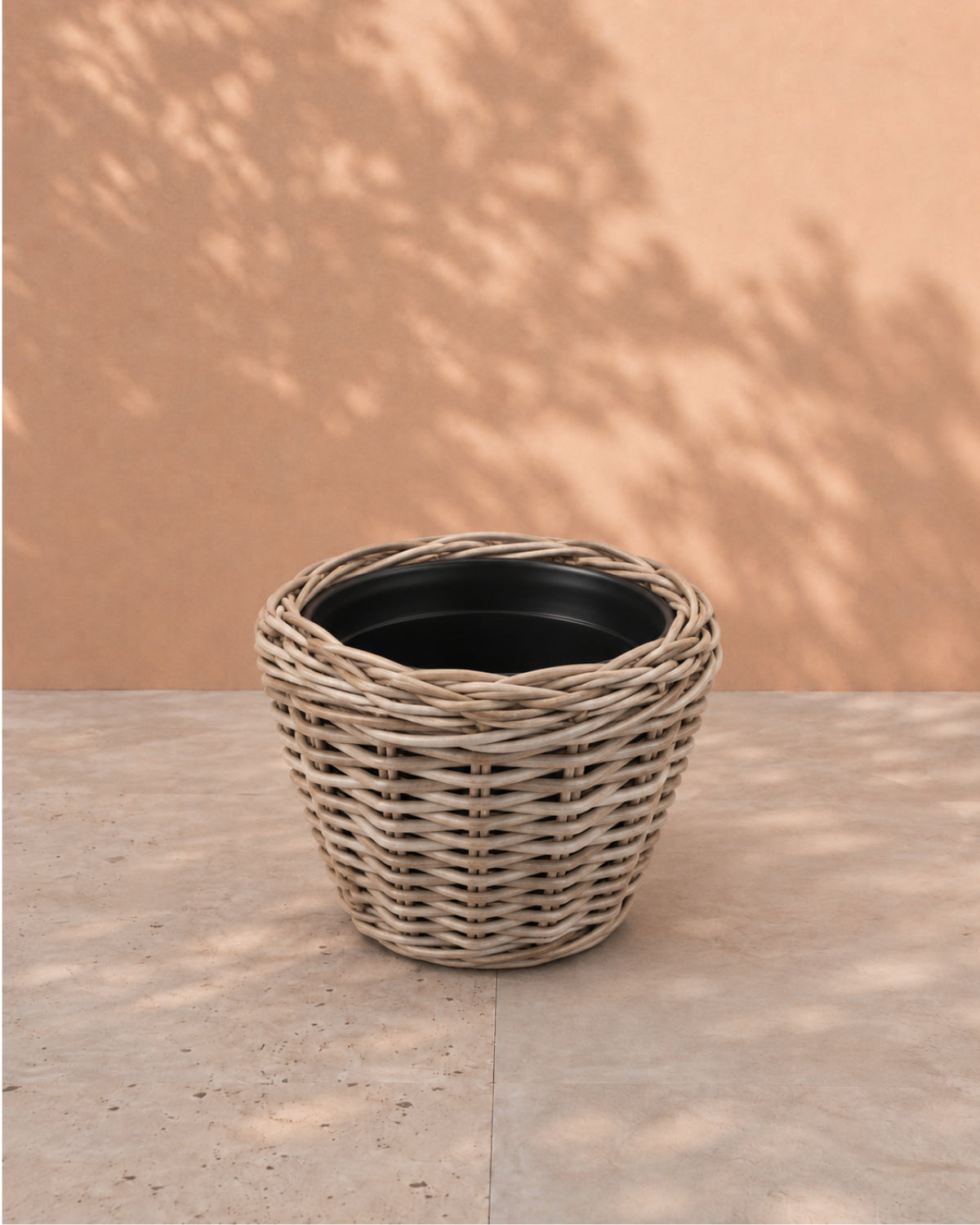Van der Leeden Drypot Rattan 901252 32x23cm, Grey - Acacia Garden Center