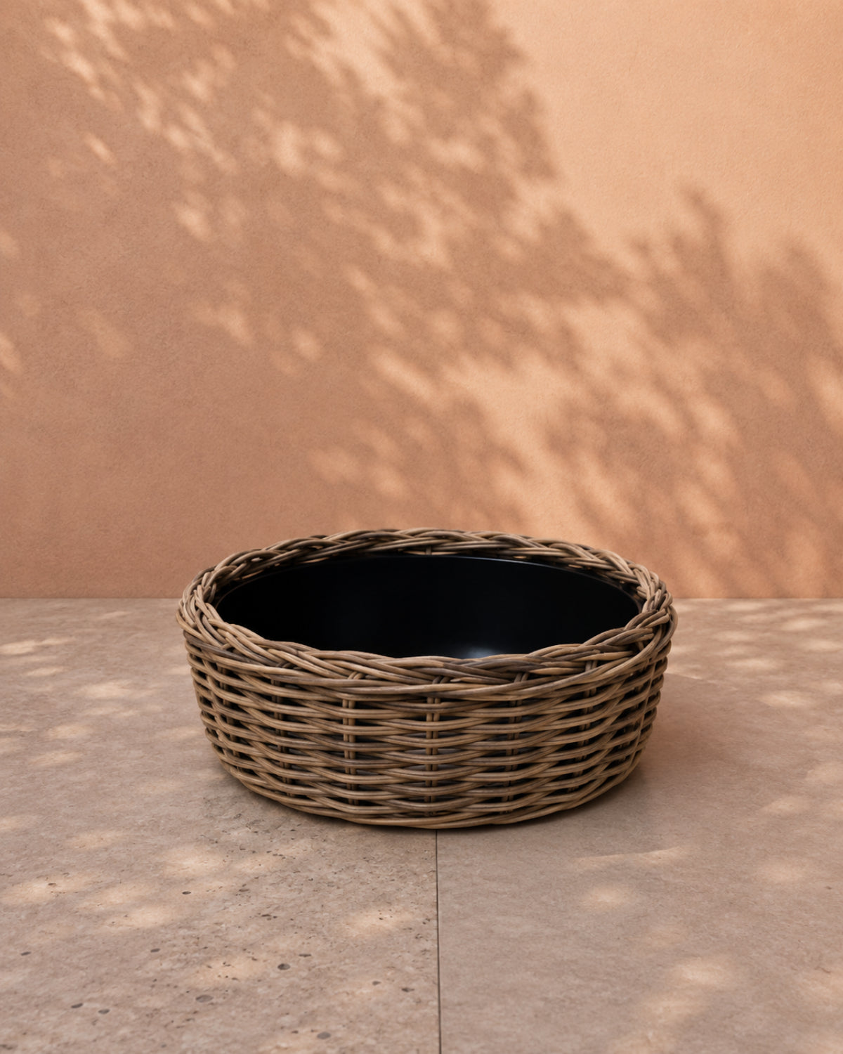 Van der Leeden Drypot Bowl Rattan 303471 44x15cm, Split Grey - Acacia Garden Center