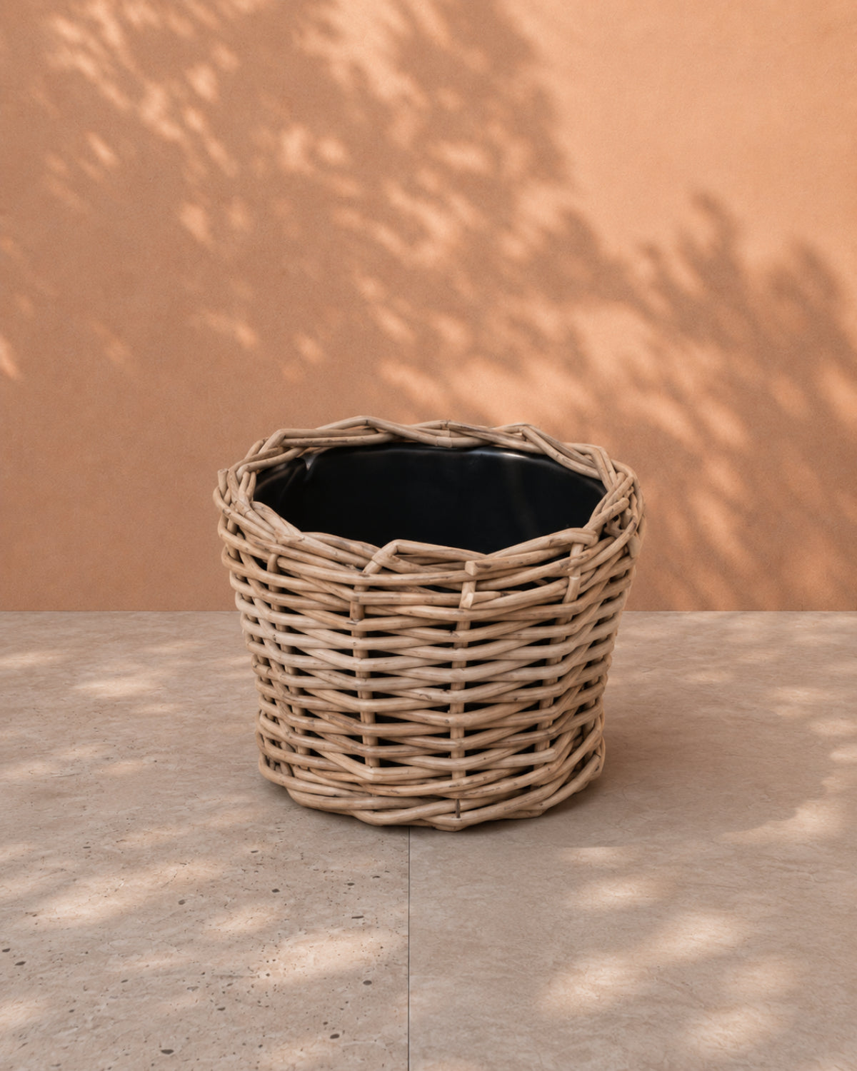 Van der Leeden Drypot Rattan 301741 27x20cm, Grey - Acacia Garden Center