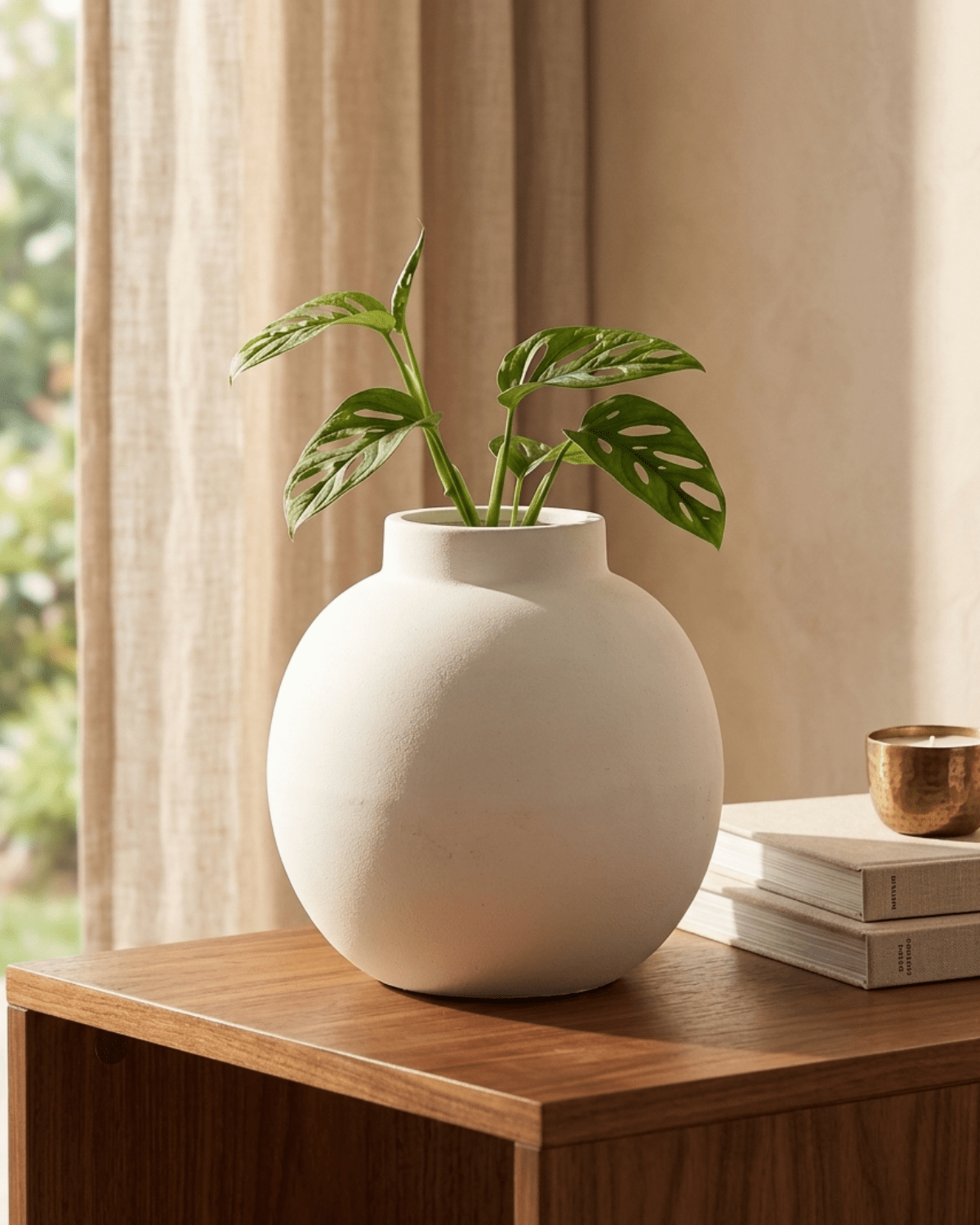 White Cube Ceramic Pot | 20 cm Square Planter - Acacia Garden Center