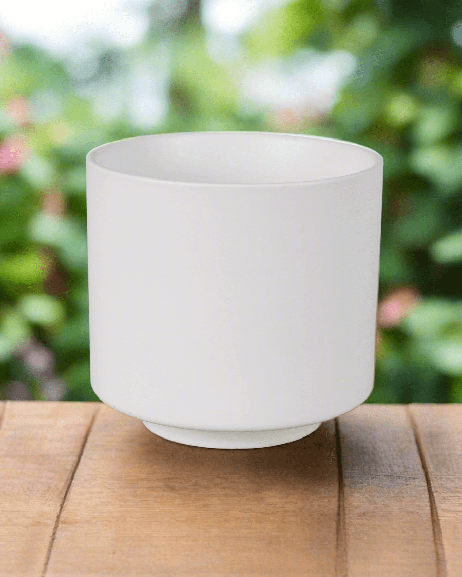 White Inner Glaze Ceramic Pot | 3 Sizes Available - Acacia Garden Center