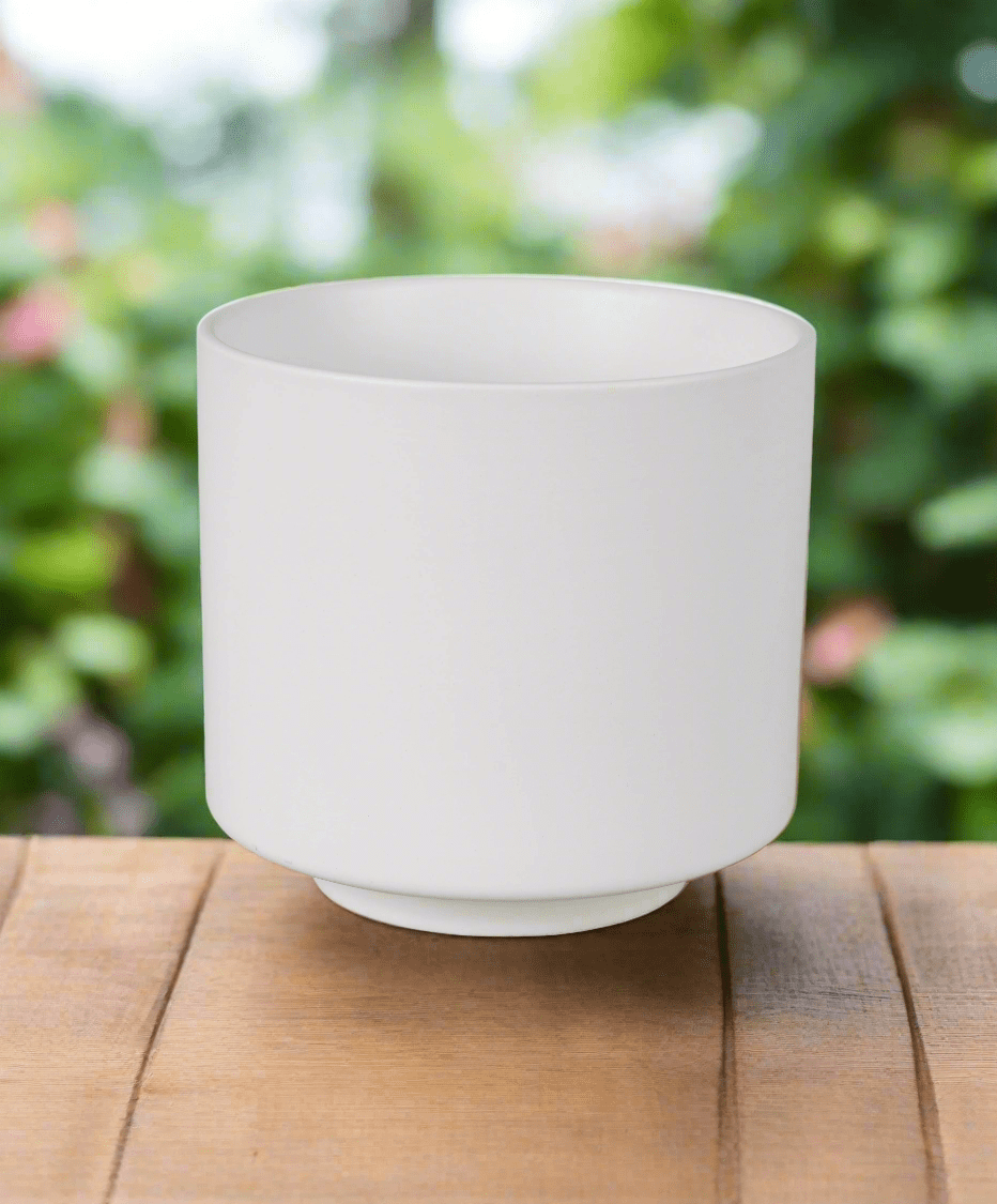 White Inner Glaze Ceramic Pot | 3 Sizes Available - Acacia Garden Center