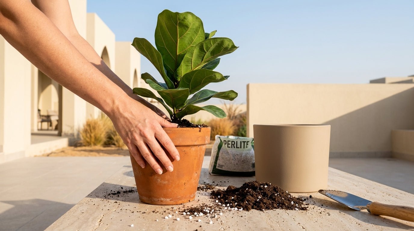 How to Repot a Plant in UAE Heat — Step-by-Step - Acacia Garden Center