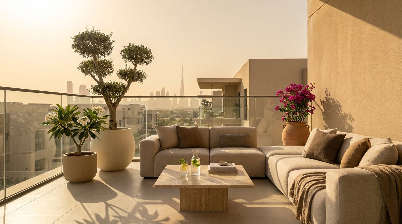 How to Style a Dubai Balcony or Terrace: The Complete Outdoor Room Guide - Acacia Garden Center