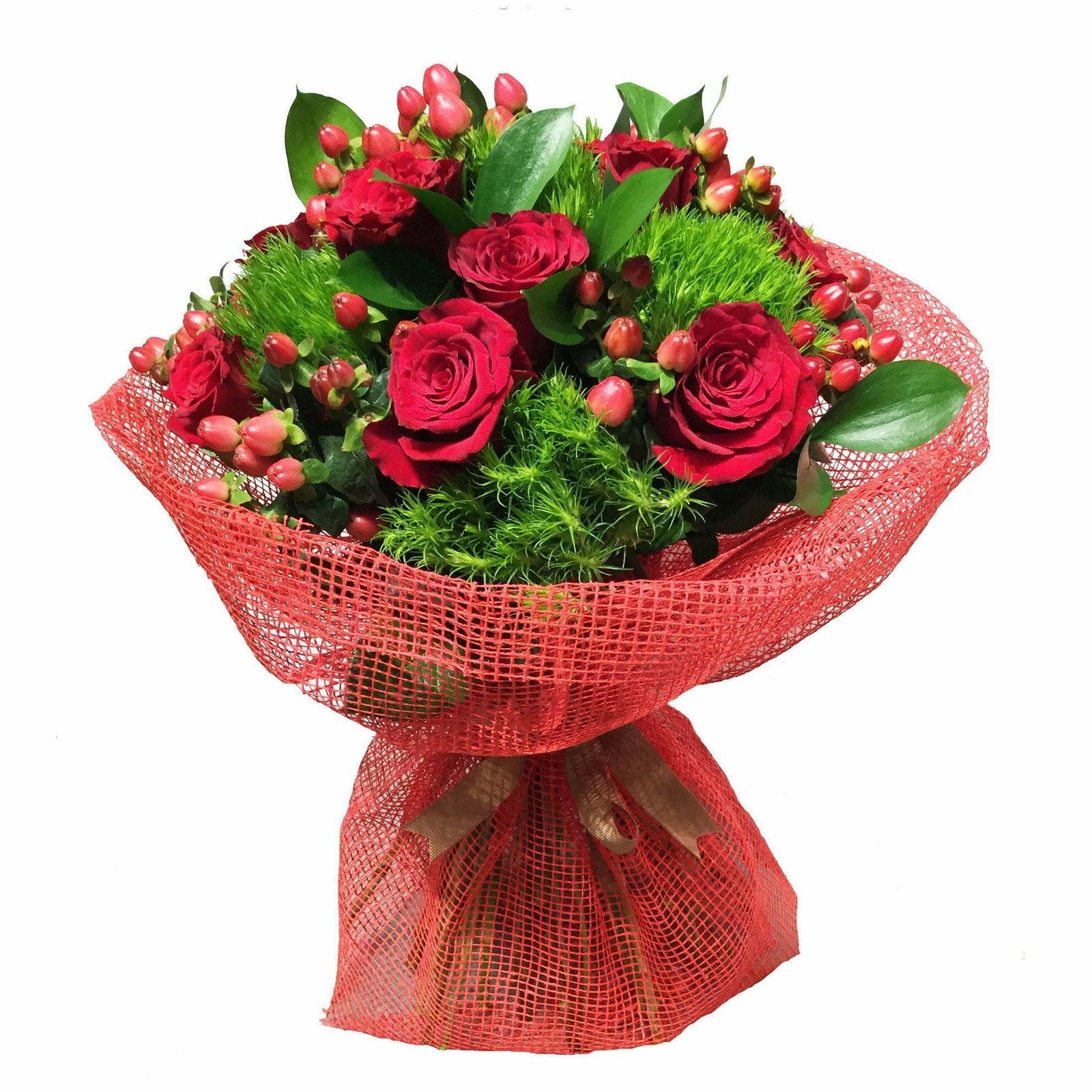 Red Roses with Cordyline Grass