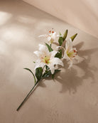 Artificial Stargazer Lily Stem - Cream