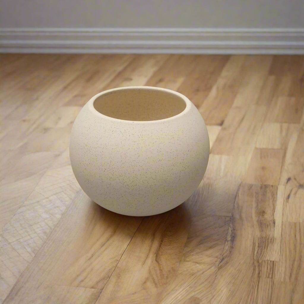 Ceramic Pot YAH006, White with Dot