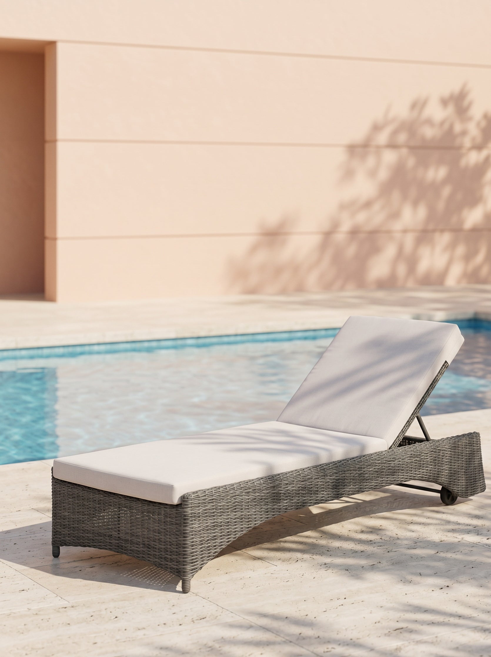 Adjustable Sun Lounger (ATC) | Reclining Wicker Sunbed