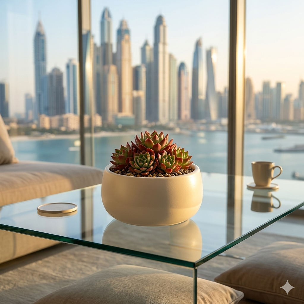 Ceramic Shallow Bowl Pot | White, 19.5 cm